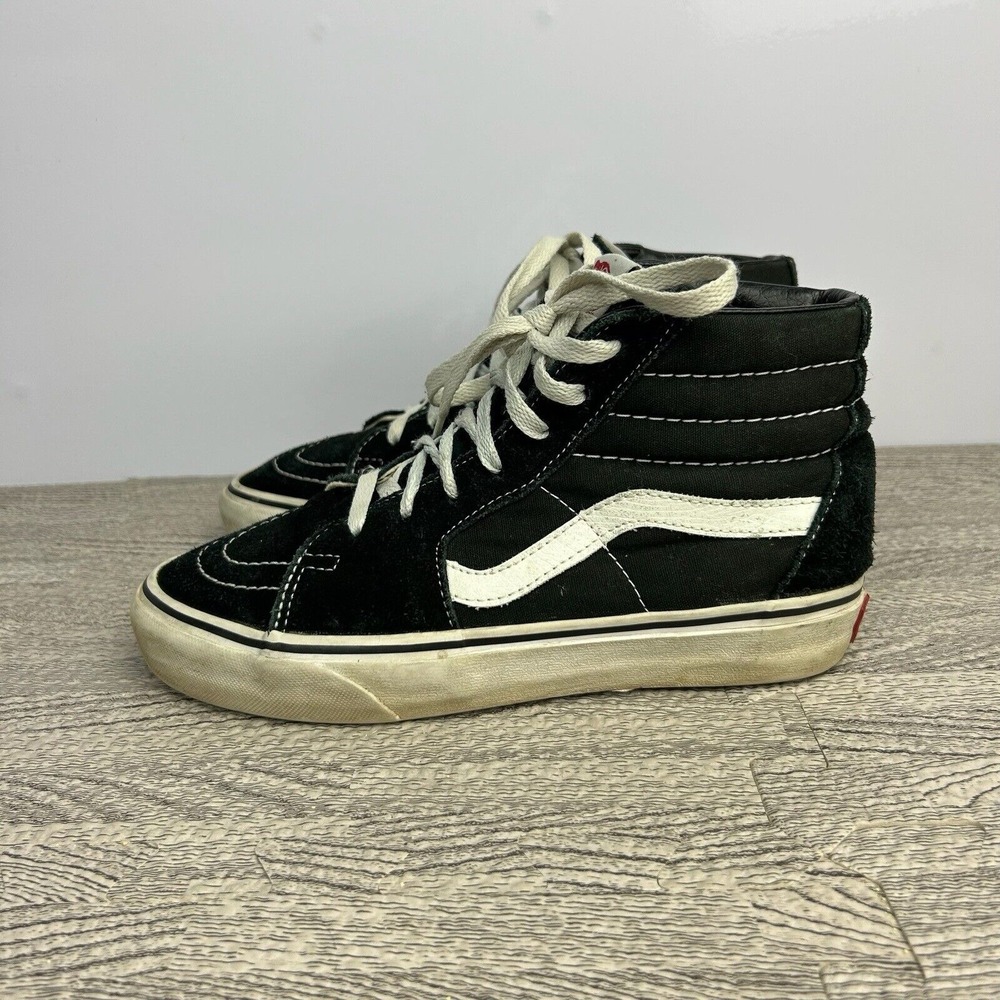 Vans Sk8 Hi Top Womens 7 Black Suede Casual Sneakers 500714